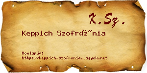 Keppich Szofrónia névjegykártya